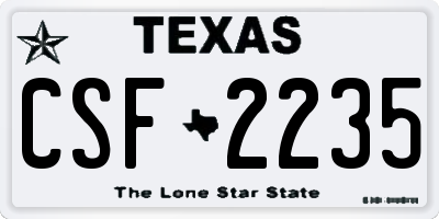 TX license plate CSF2235