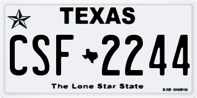 TX license plate CSF2244
