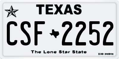 TX license plate CSF2252