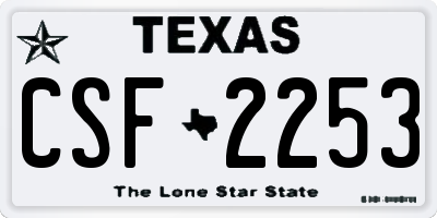 TX license plate CSF2253