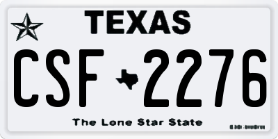 TX license plate CSF2276
