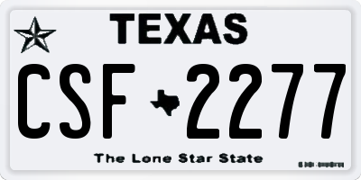 TX license plate CSF2277
