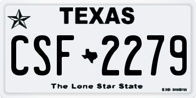 TX license plate CSF2279
