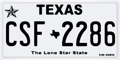 TX license plate CSF2286