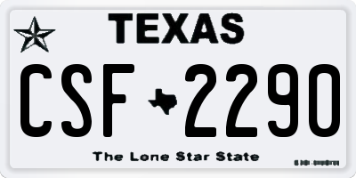 TX license plate CSF2290