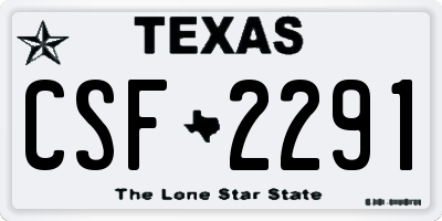 TX license plate CSF2291