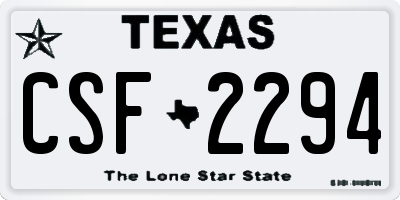 TX license plate CSF2294