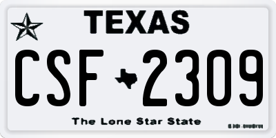 TX license plate CSF2309