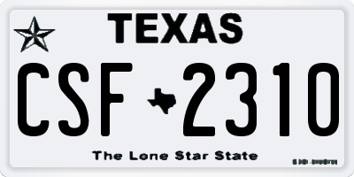 TX license plate CSF2310