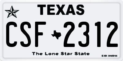 TX license plate CSF2312
