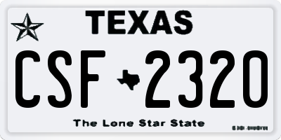 TX license plate CSF2320