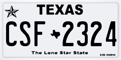 TX license plate CSF2324