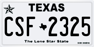 TX license plate CSF2325