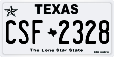 TX license plate CSF2328