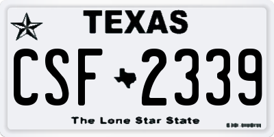 TX license plate CSF2339
