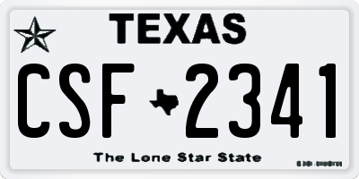 TX license plate CSF2341