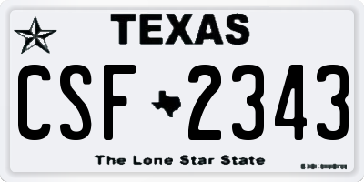 TX license plate CSF2343