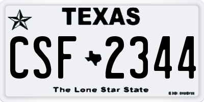 TX license plate CSF2344