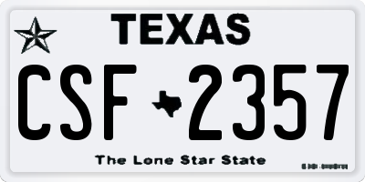 TX license plate CSF2357