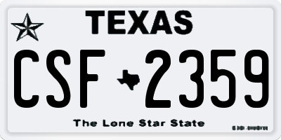 TX license plate CSF2359
