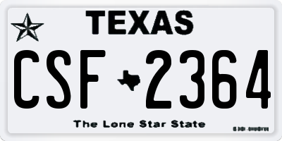 TX license plate CSF2364
