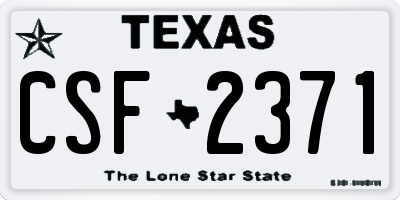 TX license plate CSF2371