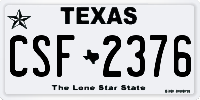 TX license plate CSF2376