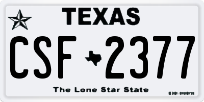TX license plate CSF2377