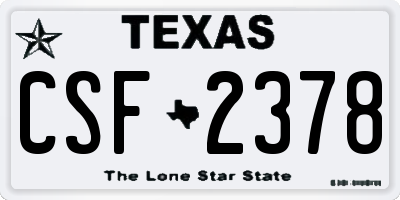 TX license plate CSF2378