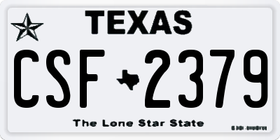 TX license plate CSF2379