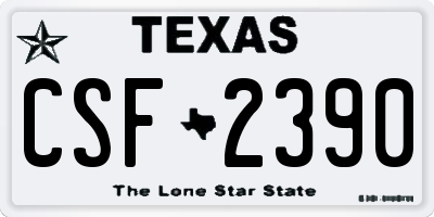 TX license plate CSF2390