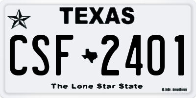 TX license plate CSF2401