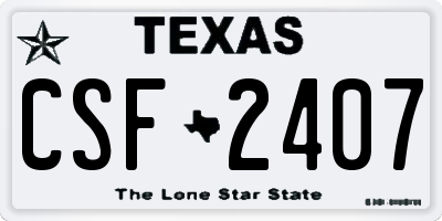 TX license plate CSF2407