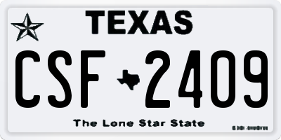 TX license plate CSF2409