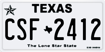 TX license plate CSF2412