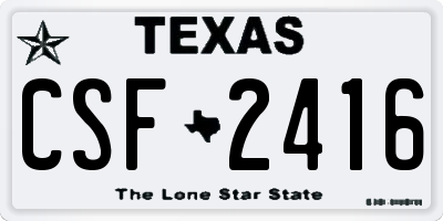 TX license plate CSF2416