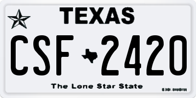 TX license plate CSF2420