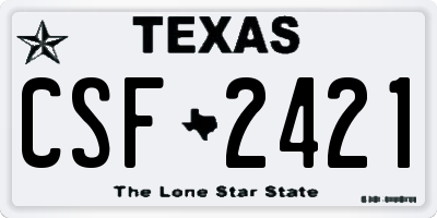 TX license plate CSF2421