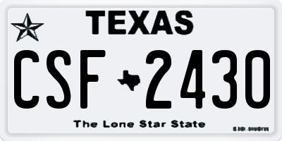 TX license plate CSF2430