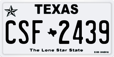 TX license plate CSF2439