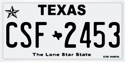 TX license plate CSF2453