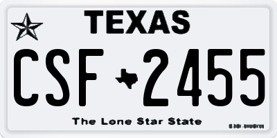 TX license plate CSF2455