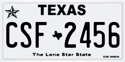TX license plate CSF2456