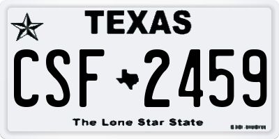 TX license plate CSF2459