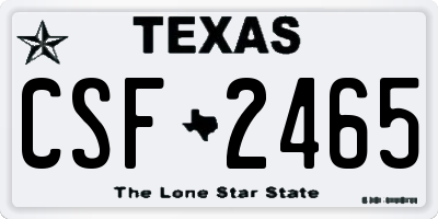 TX license plate CSF2465
