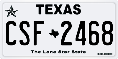 TX license plate CSF2468