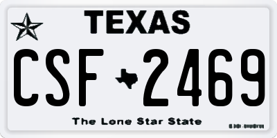 TX license plate CSF2469