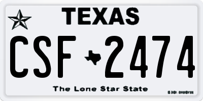 TX license plate CSF2474