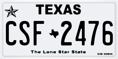 TX license plate CSF2476
