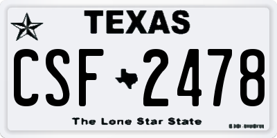 TX license plate CSF2478